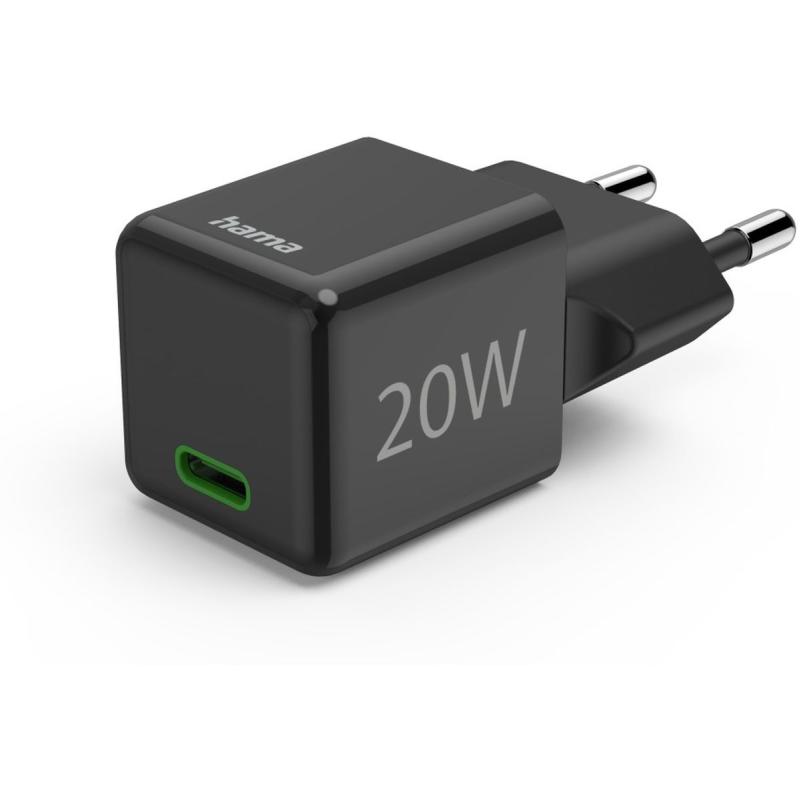 Hama Super-Mini-Charger PD/Qualcomm USB-C 20W Black