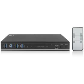 ACT 2-Port Dual HDMI 4K@60Hz KVM Switch USB 3.2 GEN1 (USB 3.0)