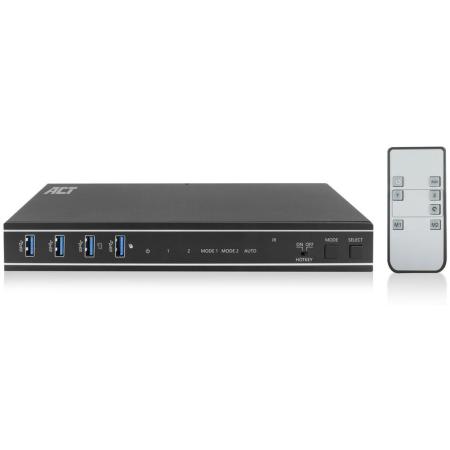 ACT 2-Port Dual HDMI 4K@60Hz KVM Switch USB 3.2 GEN1 (USB 3.0)