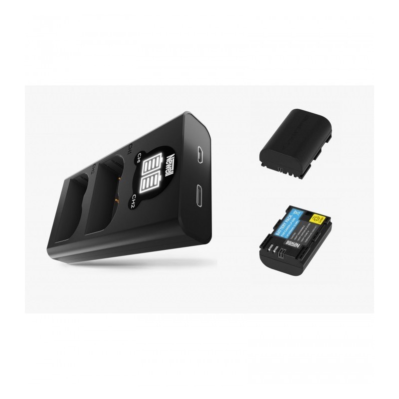 Newell Cargador Doble + 2 Baterías LPE6N - Entrega 24h