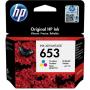 HP 653 Tri-Colour Original Ink Advantage