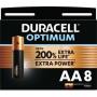 Duracell Alkaline Optimum Battery AA 8 Pack