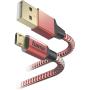 Hama USB-Cable Reflectief USB-A To Micro-USB 1.5 M Red