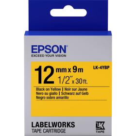 Epson LK-4YBP Couleur Pastel Noir/Jaune 12/9 C53S654008