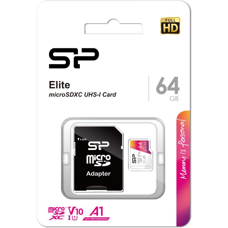 Silicon Power MicroSDXC Card Elite C10 UHS-1 U1 V10 64GB