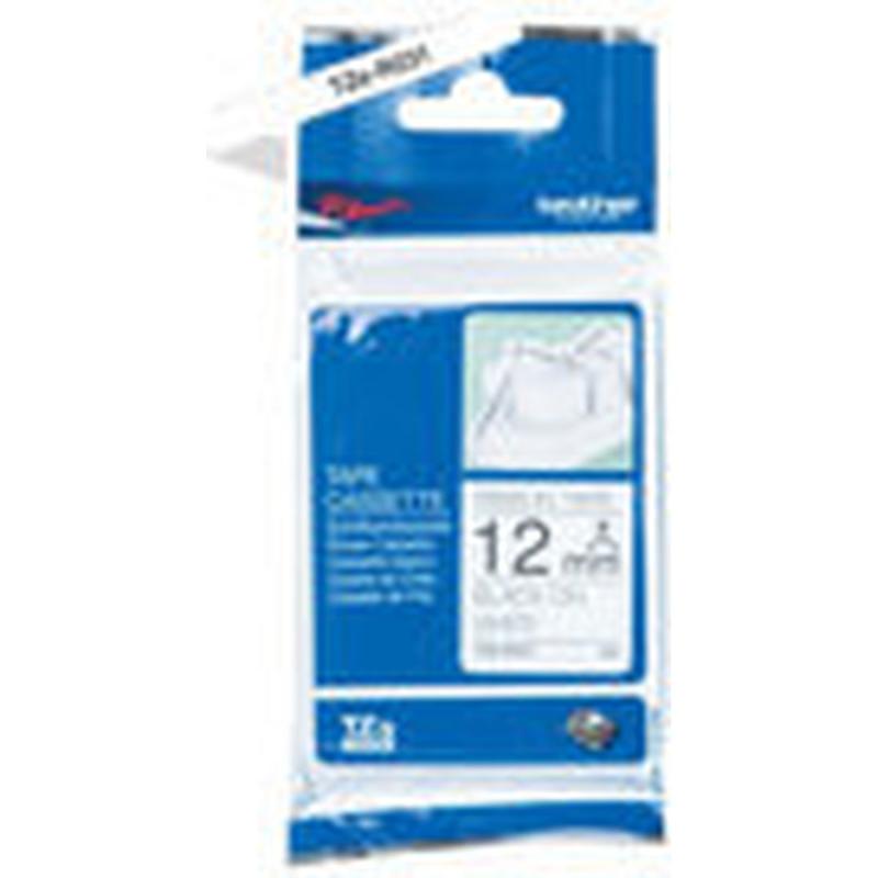 Brother Textile Tape Black/White 12MM/4M