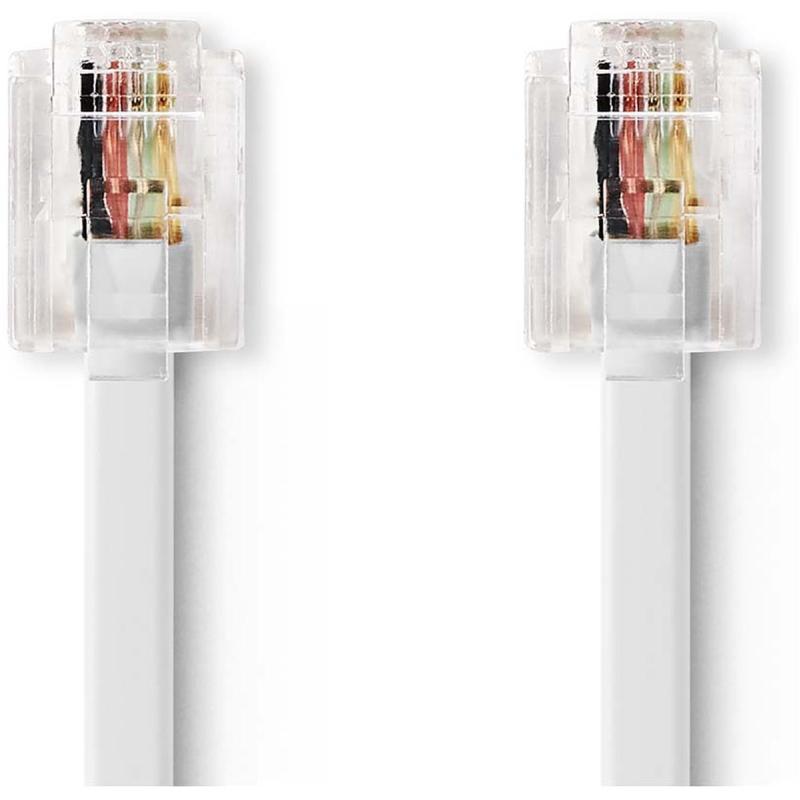 Nedis Telecom Cable RJ11 M RJ11 M 10.0 M Cable Design: Flat Flating: Gold Flated