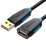 Cable Alargador USB 2.0 Vention CBCBF/ USB Macho - USB Hembra/ 1m/ Negro