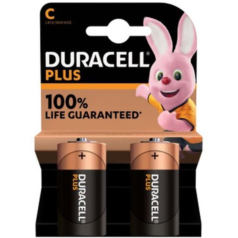 Duracell Alkaline Plus Battery C 2 Pack