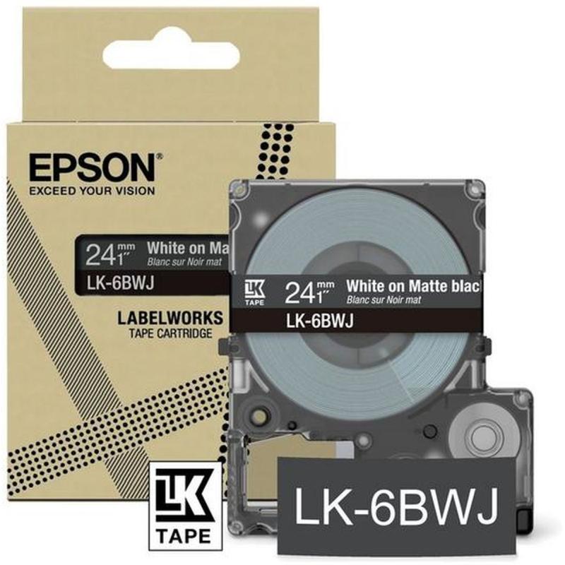Epson Matte Black/White 24mm LK-6BWJ