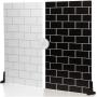 V-Flat World White Subway Tile/Ebony Subway Tile