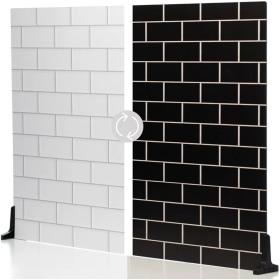 V-Flat World White Subway Tile/Ebony Subway Tile - XL V-Flat World White Subway Tile/Ebony Subway Tile - XL