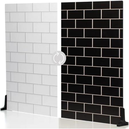 V-Flat World White Subway Tile/Ebony Subway Tile - XL