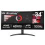 Monitor Profesional Ultrapanorámico Curvo LG 34WR50QK-B 34'/ WQHD/ Negro