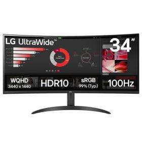 Monitor Profesional Ultrapanorámico Curvo LG 34WR50QK-B 34'/ WQHD/ Negro