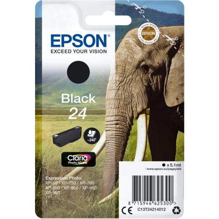 Epson 24 Ink Cartridge Black Standard Capacity 5.1ml 240 Pag