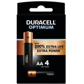 Duracell Alkaline Battery Optimum AA 4 Pack