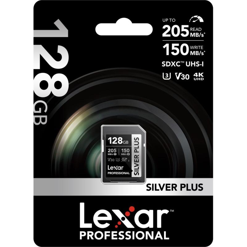 Lexar SD Silver Plus UHS-1 128GB V30 R205/W150MB/s