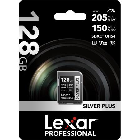 Lexar SD Silver Plus UHS-1 128GB V30 R205/W150MB/s