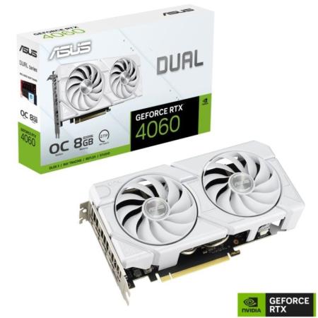 Tarjeta Gráfica Asus Dual GeForce RTX 4060 EVO OC White Edition/ 8GB GDDR6