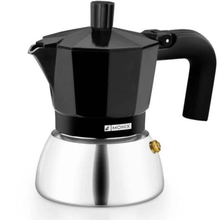 Cafetera Italiana Monix Induction Inox M863003/ 3 Tazas/ Negra