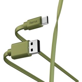 Hama Charge/Data Cable Flat USB-A - USB-C 1m Green