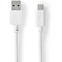 Nedis USB-Cable USB-A M 3.2 USB-C M 60 W 5 GBPS NP 1 M PVC WH