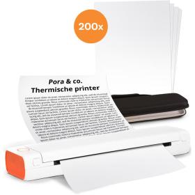 Pora&amp;Co Thermal Printer - Portable Printer - Grey/Orange