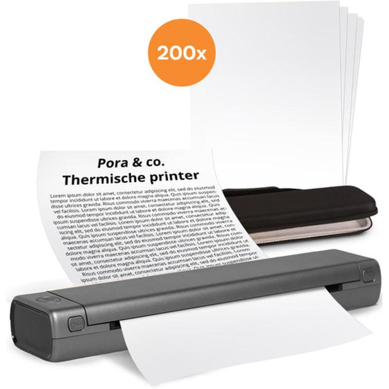 Pora&amp;Co Thermal Printer - Portable Printer-Grey