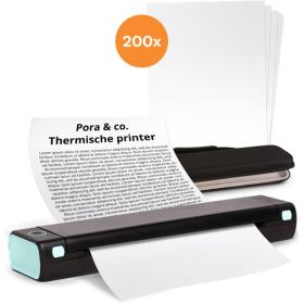 Pora&amp;Co Thermal Printer - Portable Printer - Black/Green