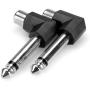 Hosa GPR-123 Right-Angle Adaptors RCA To 1/4 In TS 2 PC