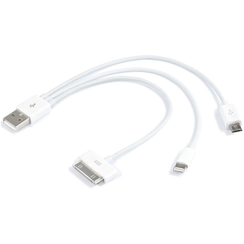 Jupio 3IN1 Cable For Powerv (Apple 30PIN 8PIN MicroUSB)