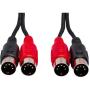 Hosa MID-202 Dual Midi Cable Dual 5-PIN DIN To Same 2 M