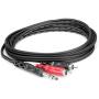 Hosa TRS-203 Insert Cable 1/4 In TRS To Dual RCA 3 M