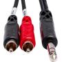 Hosa TRS-203 Insert Cable 1/4 In TRS To Dual RCA 3 M