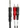 Hosa TRS-203 Insert Cable 1/4 In TRS To Dual RCA 3 M