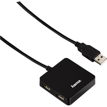 Hama USB 2.0 Hub 1:4 Bus-Powered Black