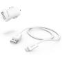 Hama Car Charger Set Lightning 2.4A White