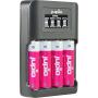 Jupio USB 4-SLOTS Ultra Fast Battery Charger LCD