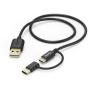 Hama Laad/Synchrokabel 2 In 1 USB Type-C-Micro USB 1m Black