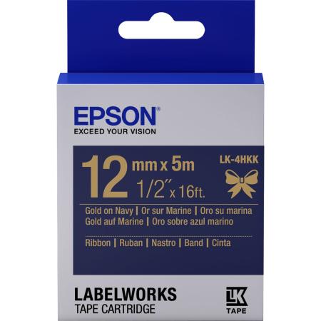 Epson Ribbon LK-4HKK - Satin - Gold / Navy Blue 12/5