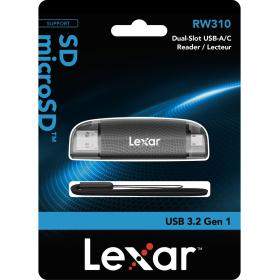 Lexar Reader LRW310 Dual Slot SD/MicroSD USB 3.1 A &amp;amp; C