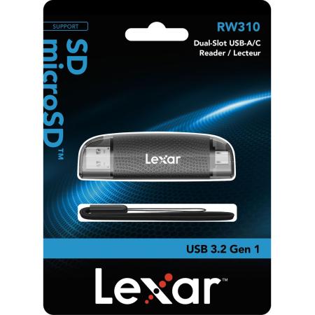 Lexar Reader LRW310 Dual Slot SD/MicroSD USB 3.1 A &amp;amp; C