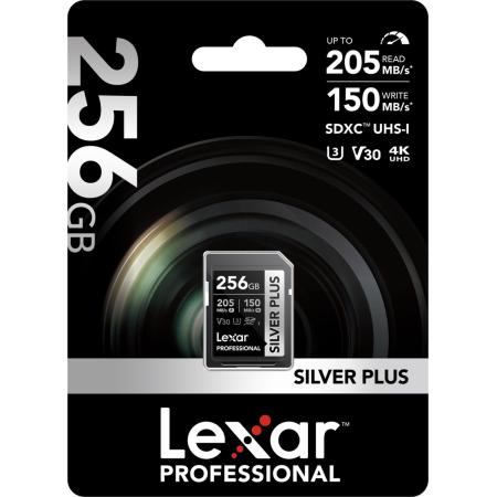 Lexar SD Silver Plus UHS-1 256GB V30 R205/W150MB/s