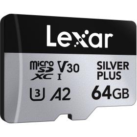 Lexar MicroSDXC Silver Plus UHS-1 64GB V30 R205/W100MB/s