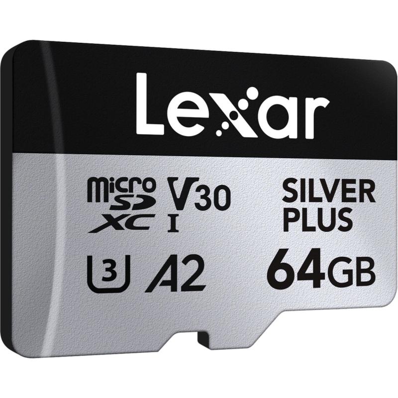 Lexar MicroSDXC Silver Plus UHS-1 64GB V30 R205/W100MB/s