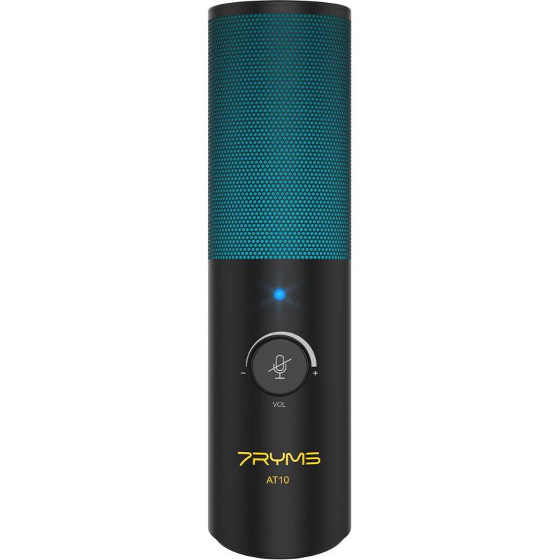 7Ryms AT10 RGB Cardioid Condenser USB Microphone (Black)
