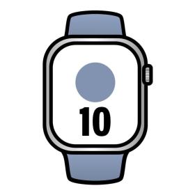 Apple Watch Series 10/ GPS/ Cellular/ 42mm/ Caja de Aluminio / Correa Deportiva Azul Denim S/M