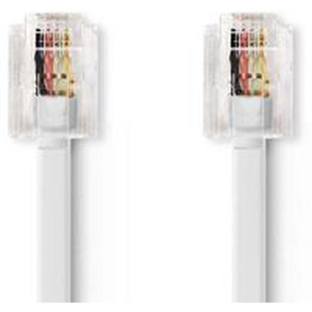 Nedis Telecom Cable RJ11 (6P4C) F-RJ11 (6P4C) F Plat 5.00m WH