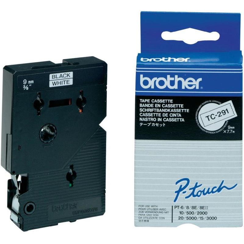 Brother TC-Tape Sort/Hvid 9mm